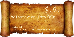 Valentovics István névjegykártya